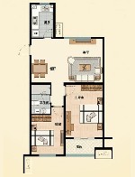 金光丽园 ca户型 2室2厅1卫1厨87㎡