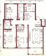 金色国际公寓 户型图N 3室2厅2卫150.38㎡