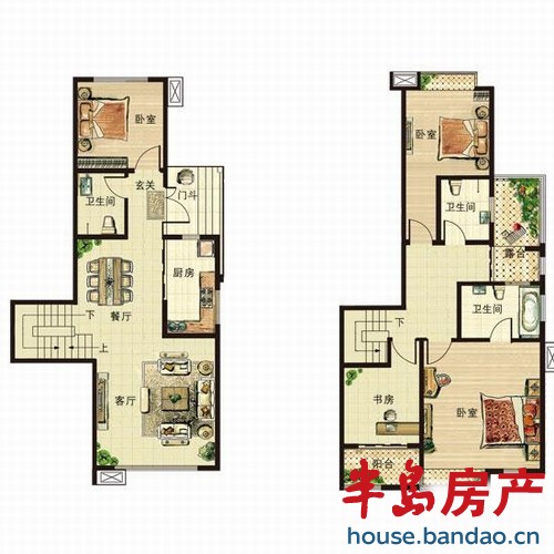 青山绿水 约147平复式户型 4室2厅3卫147㎡