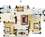 乐客国际公寓 D2 2室2厅2卫1厨89.25㎡