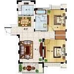 乐客国际公寓 D3 2室2厅1卫1厨85.58㎡