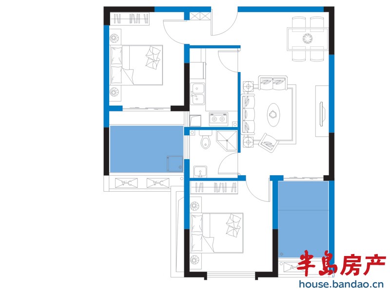 明辉星光之城 巨蟹座户型 2室1厅1卫1厨82㎡.jpg