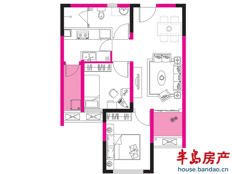 明辉星光之城 双子座户型 2室2厅1卫1厨66㎡.jpg