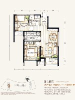 万科城东京街区2G户型 两室两厅一卫 80㎡