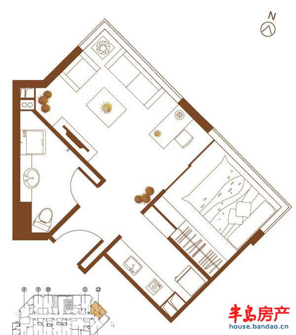 鹏丽南华利源国际公 面积:40.74m2