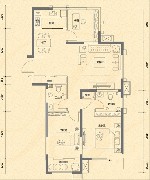 盛世美邦1-E户型户型图3室2厅2卫1厨 119.56㎡