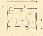 盛世美邦1-D户型户型图2室2厅1卫1厨 92.33㎡