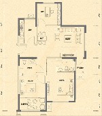 盛世美邦3-E户型户型图3室2厅2卫1厨 126.65㎡