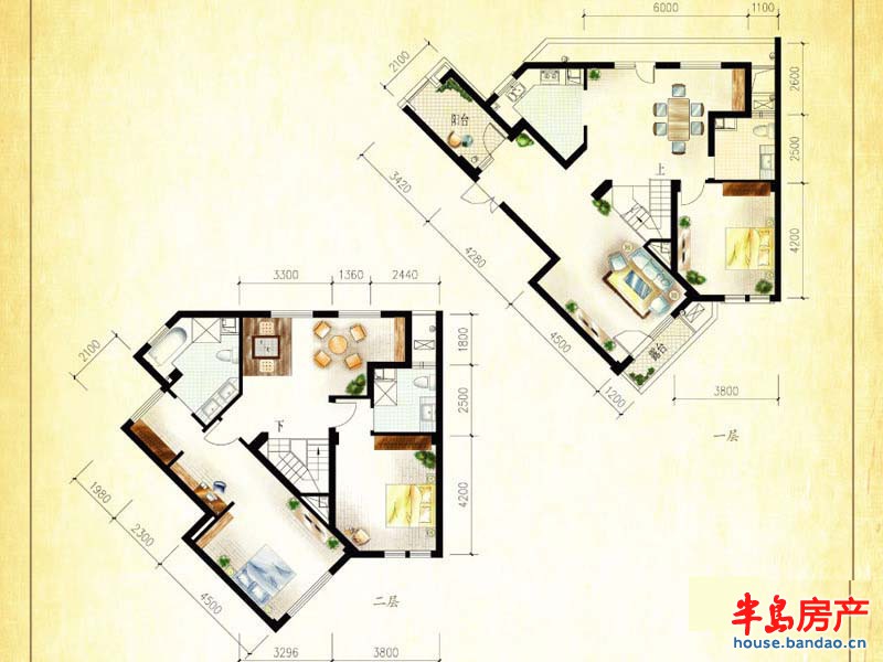 绿城理想之城蓝庭M1户型3室2厅3卫 227