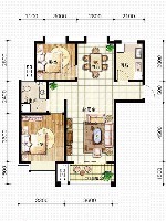 天竺嘉园A户型3室2厅2卫1厨 114