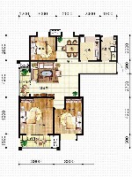 天竺嘉园A户型3室2厅2卫1厨 114