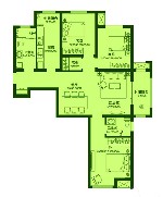 春光山色三期D户型户型图3室2厅1卫1厨 131.00㎡