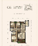 湾上C1户型3室2厅2卫 169.83㎡