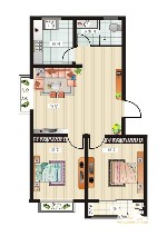 星火阳光四季三期25、26#楼A户型图2室1厅1卫1厨 78.53㎡