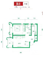 TAHA时区B1户型1室2厅1卫1厨 63.00㎡