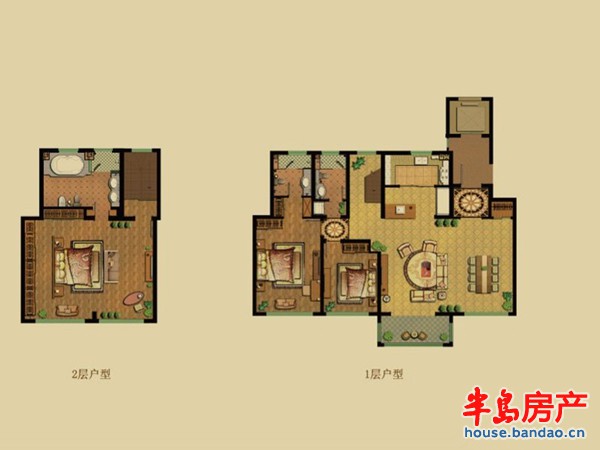 海信天悦标准户型3室2厅3卫1厨 258.64㎡