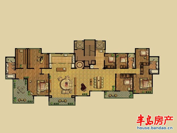 海信天悦标准户型6室2厅3卫1厨 411.95㎡