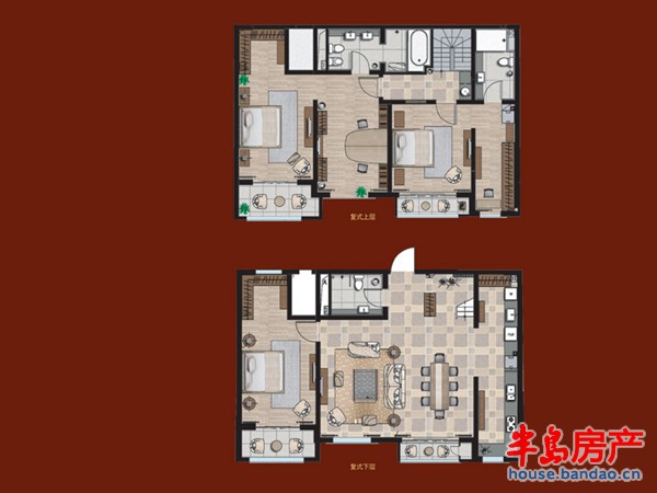 海信天玺f户型4室2厅3卫1厨 281.00㎡