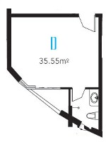 宏程家天下城市广场4号楼D户型1室1厅1卫1厨 35.55㎡