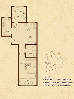 东方公园世家1-C东方雅致户型2室2厅1卫 73.00㎡