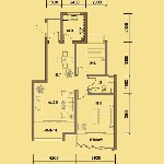 凯景花园二期1.2.3号楼B西户型（B西1层）2室2厅1卫1厨 95.26㎡