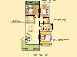 和达和城二期多层22-27号楼D户型3室2厅2卫 110.00㎡