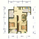 3-E户型2室2厅1卫1厨 76.02㎡