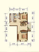 2-F户型图2室2厅1卫1厨 89.29㎡