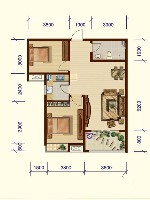 2-B户型2室2厅1卫1厨 91.94㎡