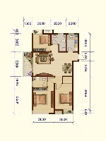 2-A户型3室2厅1卫1厨 124.60㎡