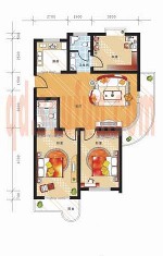 东城水岸户型图3室1厅2卫1厨108㎡ 