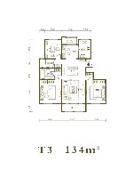 青岛印象山户型图2室2厅2卫1厨 134.00㎡