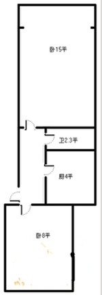 盛世美邦 2室 户型图2室1厅1卫1厨 62.00㎡