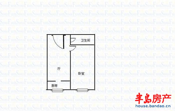 盛世美邦 户型图1室1厅1卫1厨