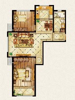常青藤1、2号楼小高层04户2室2厅1卫1厨 95.00㎡