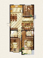 常青藤3、4、5号楼洋房03户型3室2厅2卫1厨 119.00㎡