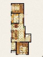 常青藤1、2号楼小高层20户2室2厅1卫1厨 85.00㎡