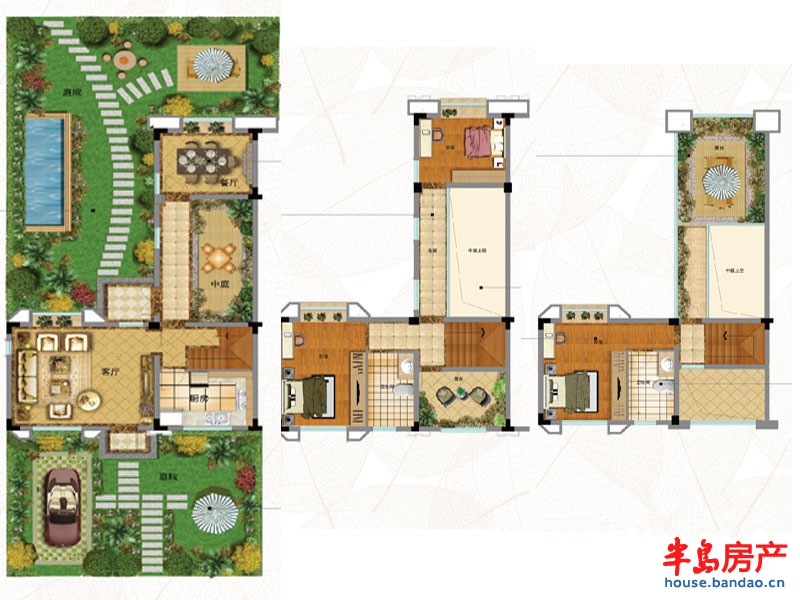 鑫源三个院子B户型3室2厅2卫1厨 142.00㎡