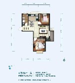 中冶爱彼岸 F4户型 2室2厅1卫88.76㎡