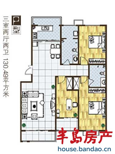 中国铁建岸芷汀兰 130.49平户型 3室2厅2卫130.49㎡.jpg