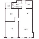 J户型标准层平面图 2室2厅1卫112.68㎡