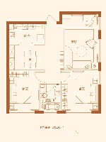 金色海湾A5户型两室两厅一卫101.20㎡ 2室2厅1卫1厨101.20