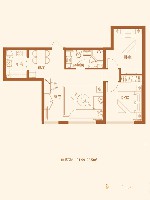金色海湾A7户型两室两厅一卫91.99-92.5㎡ 2室2厅1卫1厨91.99