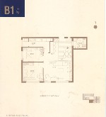 金色海湾B1户型 2室2厅1卫1厨73.15