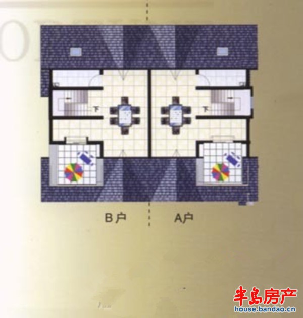 碧桂湾阁楼平面图1室1厅 50.00㎡