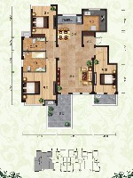 康大观邸花园洋房G户型3室2厅2卫1厨 137.00㎡