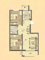 中房馨街里韵居户型2室1厅1卫1厨 84.00㎡