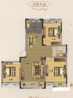 坤元里岸A户型3室2厅1卫1厨 103.00㎡