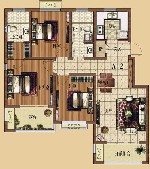 世家御园洋房A-2户型（20121119）3室2厅2卫1厨 105.00㎡
