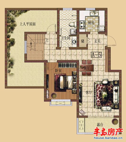 世家御园洋房A-5跃层（6层）（20121119）1室2厅1卫1厨 133.00㎡